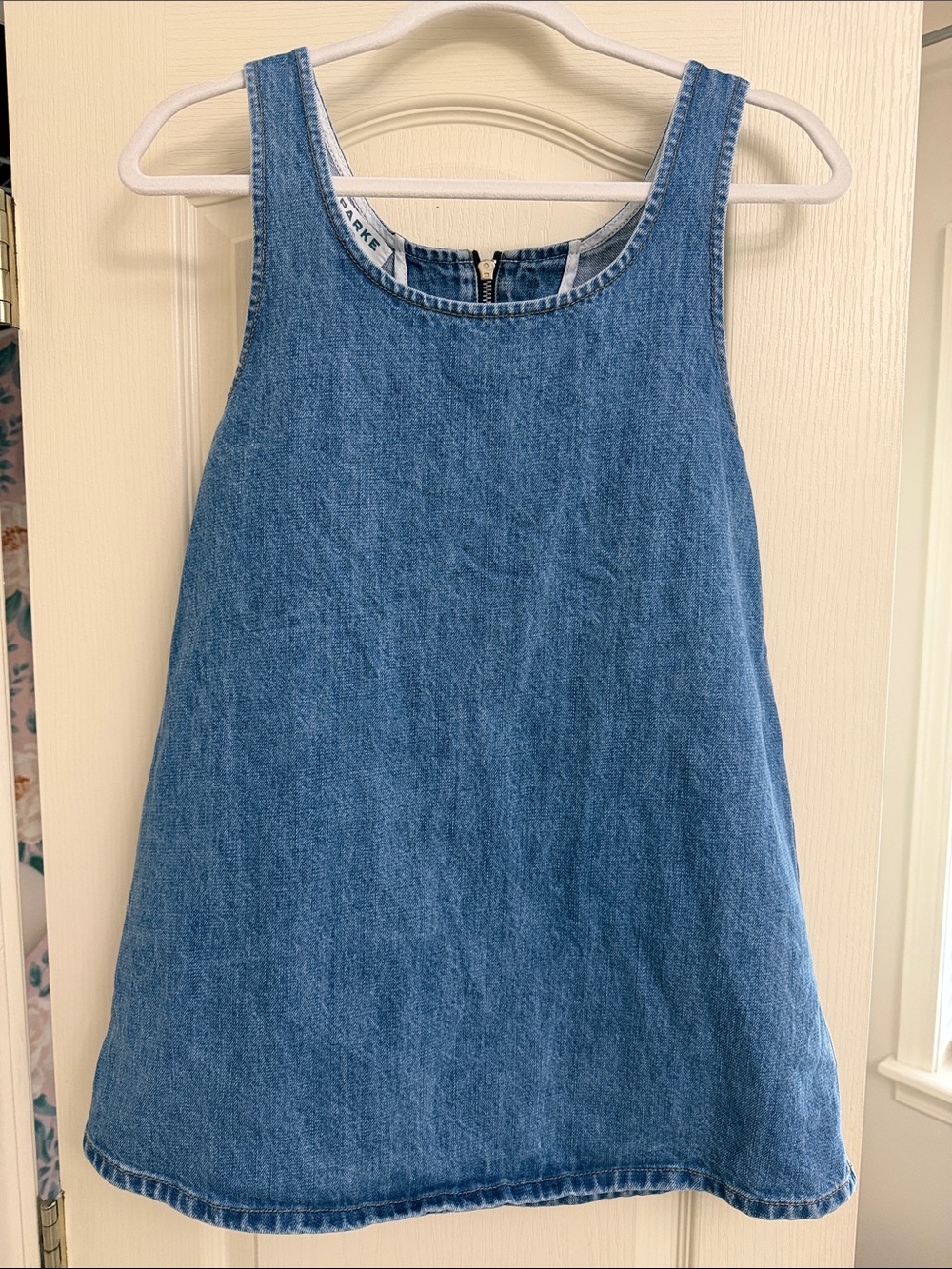 Girls' Blue Denim Pinafore Dress - Casual Layering Tank Dress